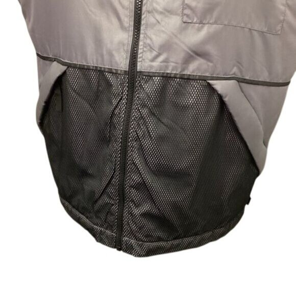 FLIPBOX Vintage Mens Full Zip Outdoor Puffer Vest, Gray/Black, size L - Picture 2 of 7